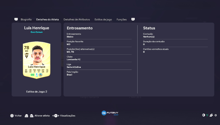 Imagem do artigo Luis Henrique EA FC 26: atributos, overall e vale a pena usar? no blog da FutBuyNow sobre EA FC 26